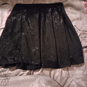 Elegant Black Sequin Skirt